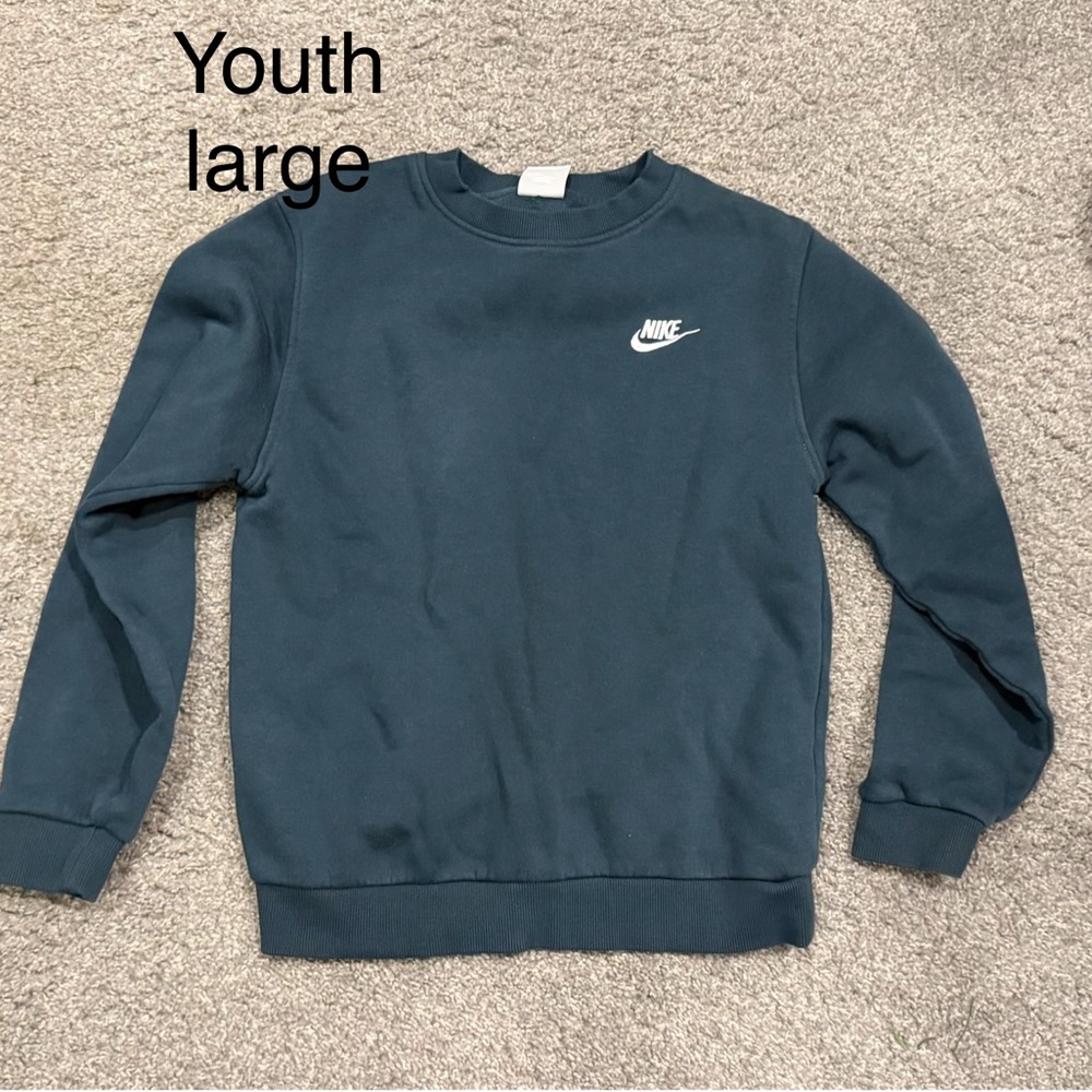 Nike Crewneck Sweatshirt in Dark Team with White Logo